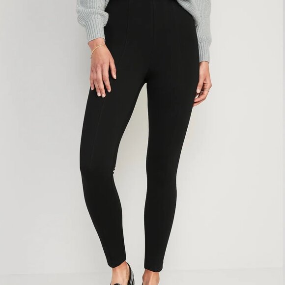 Old Navy Extra High-Waisted Stevie Skinny Ponte Pants, Black, Size M - Picture 1 of 12